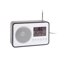 Budík a FM rádio Karlsson KA6036BK, 13cm